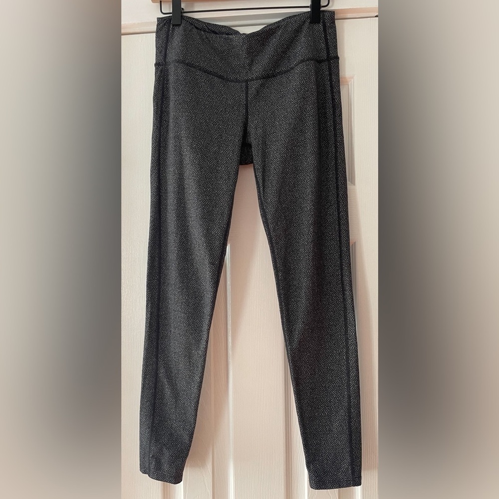 Athleta Herringbone Metro Medium Leggings EUC Warm Material Textured‎